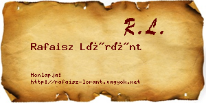 Rafaisz Lóránt névjegykártya